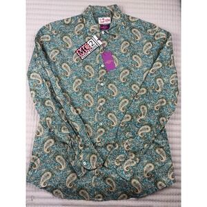 MC2 SAINT BARTH 100% COTTON LONG SLEEVE BUTTON DOWN SHIRT MADE IN MILANO/ITALY
